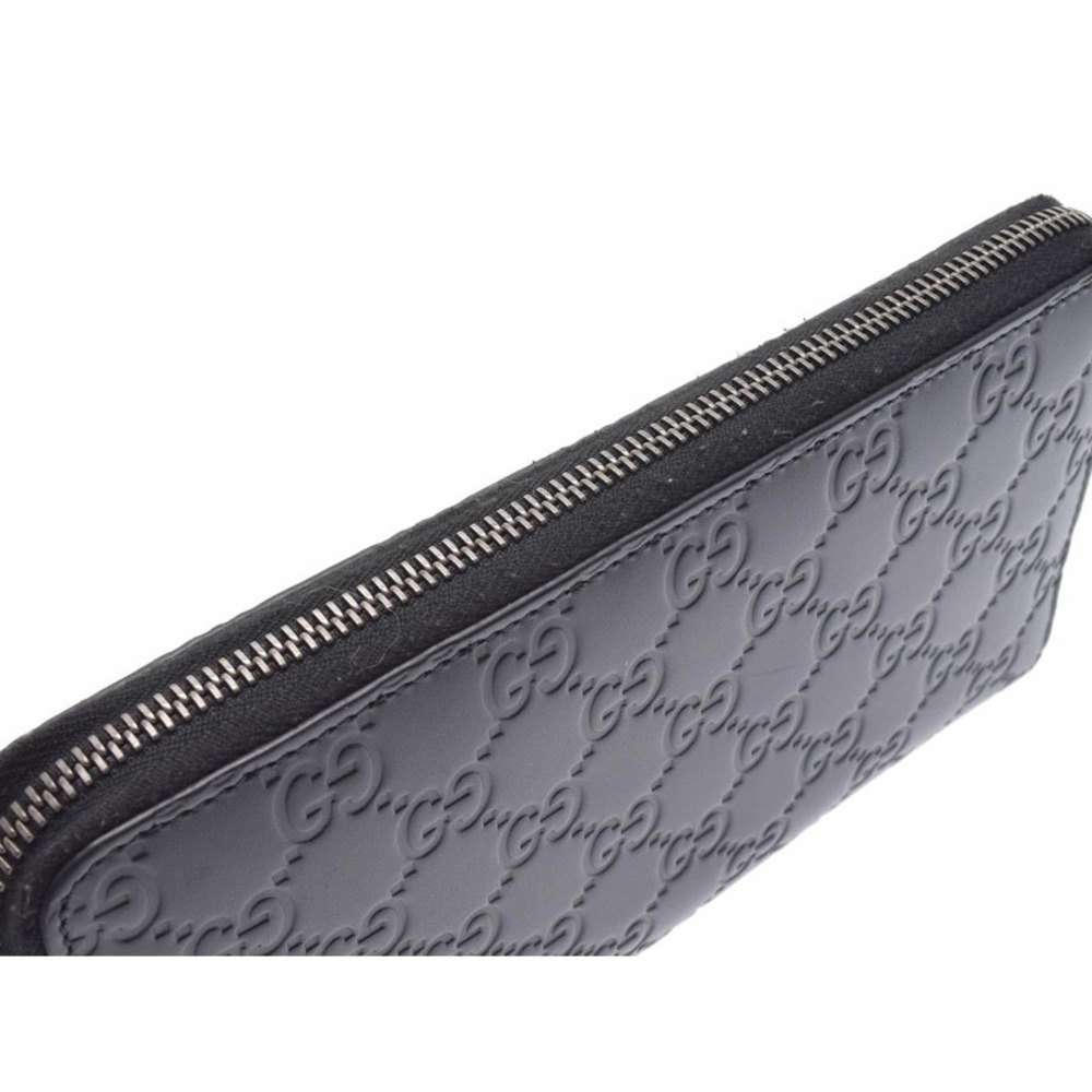 Gucci Guccissima Round Organizer Calfskin Black Long Wallet - Picture 8 of 8
